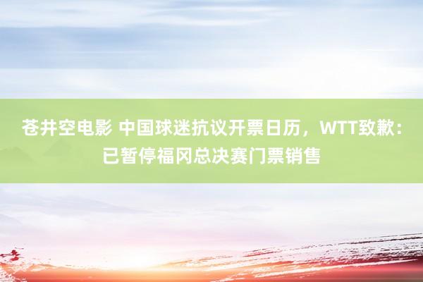 苍井空电影 中国球迷抗议开票日历，WTT致歉：已暂停福冈总决赛门票销售