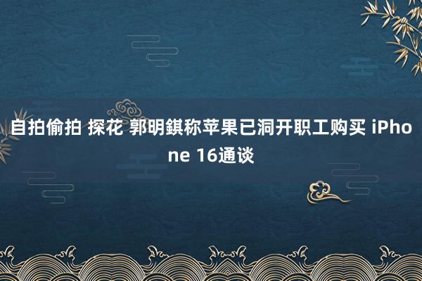 自拍偷拍 探花 郭明錤称苹果已洞开职工购买 iPhone 16通谈