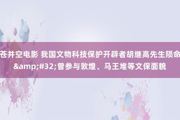 苍井空电影 我国文物科技保护开辟者胡继高先生陨命&#32;曾参与敦煌、马王堆等文保面貌