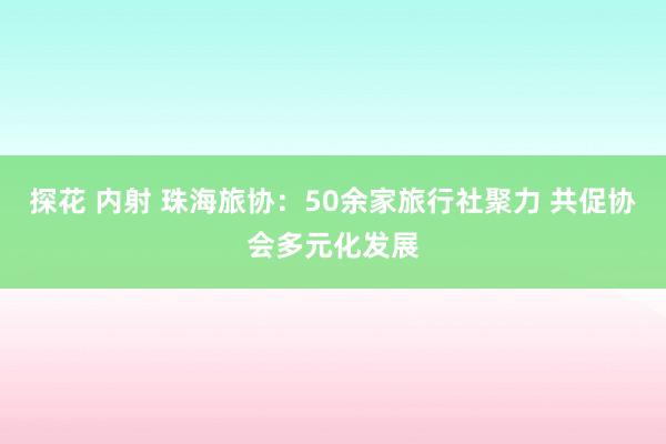 探花 内射 珠海旅协：50余家旅行社聚力 共促协会多元化发展