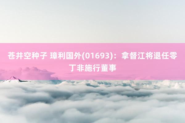 苍井空种子 璋利国外(01693)：拿督江将退任零丁非施行董事