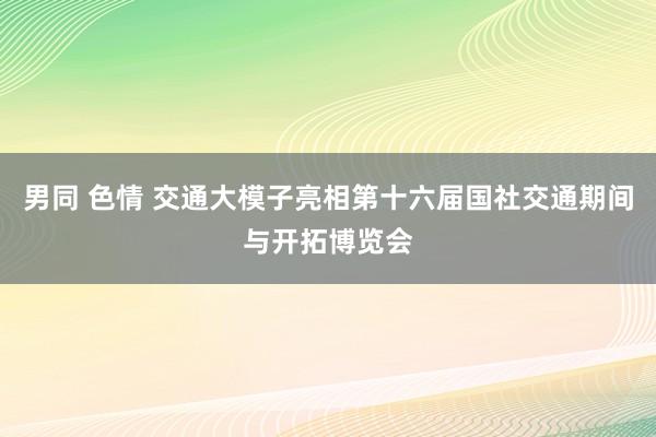 男同 色情 交通大模子亮相第十六届国社交通期间与开拓博览会