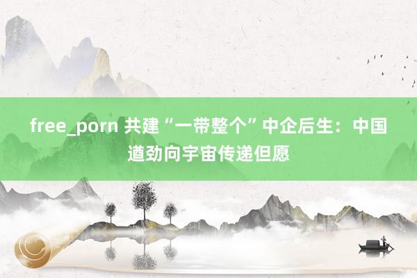 free_porn 共建“一带整个”中企后生：中国遒劲向宇宙传递但愿