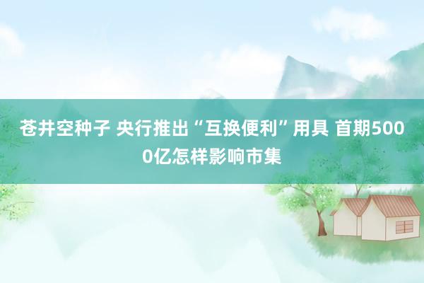 苍井空种子 央行推出“互换便利”用具 首期5000亿怎样影响市集