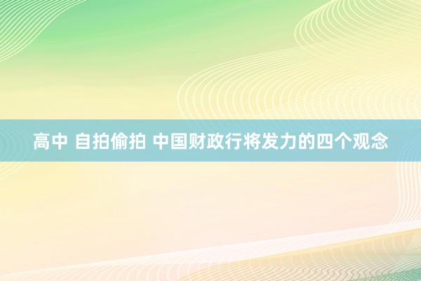 高中 自拍偷拍 中国财政行将发力的四个观念