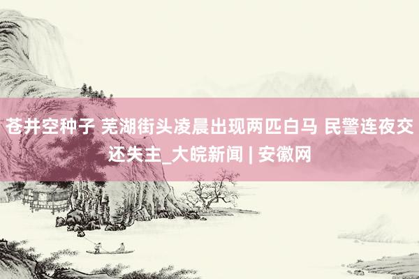 苍井空种子 芜湖街头凌晨出现两匹白马 民警连夜交还失主_大皖新闻 | 安徽网