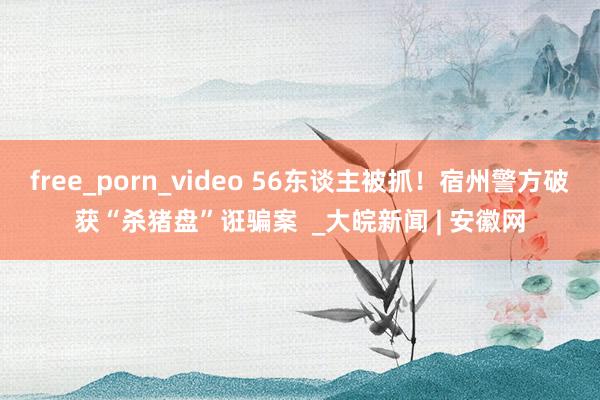 free_porn_video 56东谈主被抓！宿州警方破获“杀猪盘”诳骗案  _大皖新闻 | 安徽网