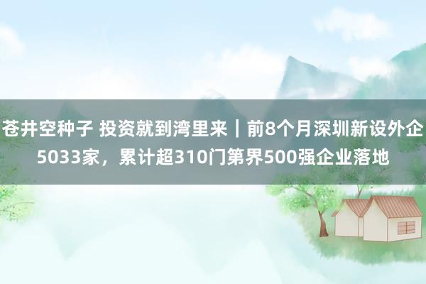 苍井空种子 投资就到湾里来｜前8个月深圳新设外企5033家，累计超310门第界500强企业落地