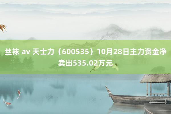 丝袜 av 天士力（600535）10月28日主力资金净卖出535.02万元