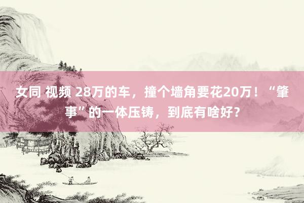 女同 视频 28万的车，撞个墙角要花20万！“肇事”的一体压铸，到底有啥好？