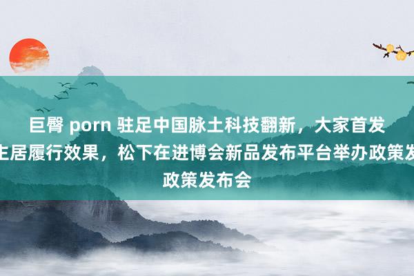 巨臀 porn 驻足中国脉土科技翻新，大家首发东谈主居履行效果，松下在进博会新品发布平台举办政策发布会