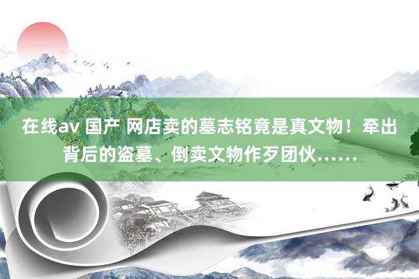 在线av 国产 网店卖的墓志铭竟是真文物！牵出背后的盗墓、倒卖文物作歹团伙……