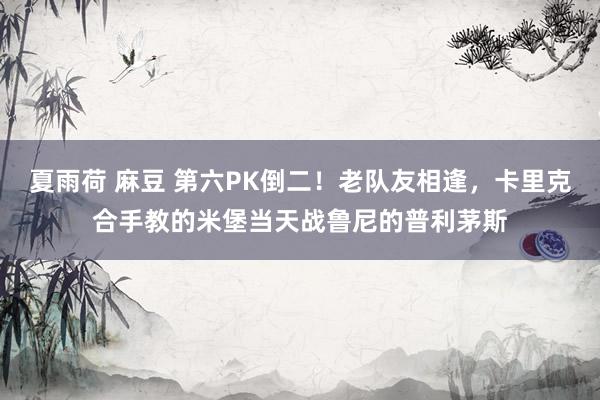 夏雨荷 麻豆 第六PK倒二！老队友相逢，卡里克合手教的米堡当天战鲁尼的普利茅斯