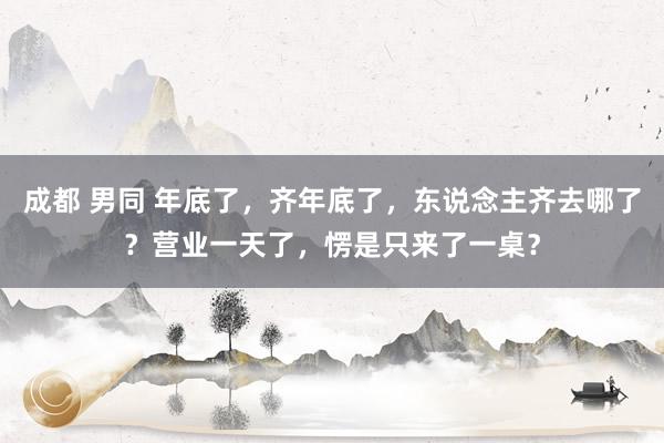 成都 男同 年底了，齐年底了，东说念主齐去哪了？营业一天了，愣是只来了一桌？