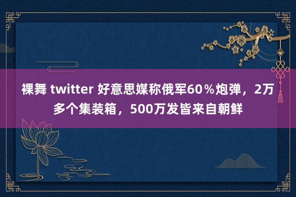 裸舞 twitter 好意思媒称俄军60％炮弹，2万多个集装箱，500万发皆来自朝鲜