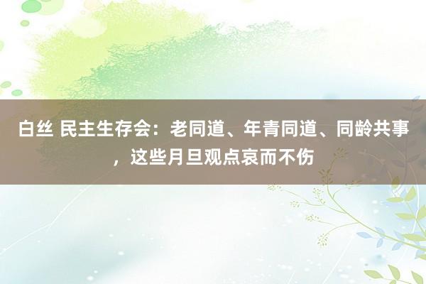 白丝 民主生存会：老同道、年青同道、同龄共事，这些月旦观点哀而不伤