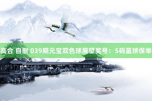 高合 自慰 039期元宝双色球展望奖号：5码蓝球保举